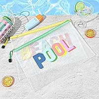 SOIDRAM 4PCS Beach Makeup Bags SPF Cosmetic Bags for Women Girls Summer Varsity Zipper Pouch Clea... | Amazon (US)