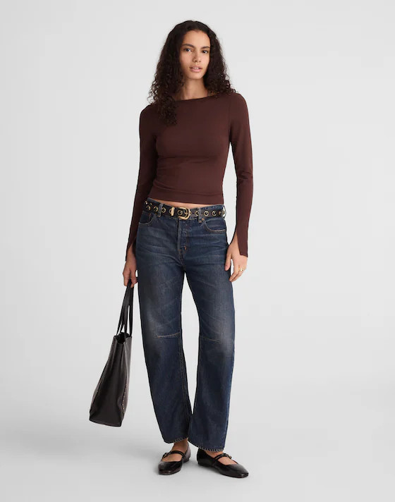 Long-Sleeve Scoopback Tee | Madewell