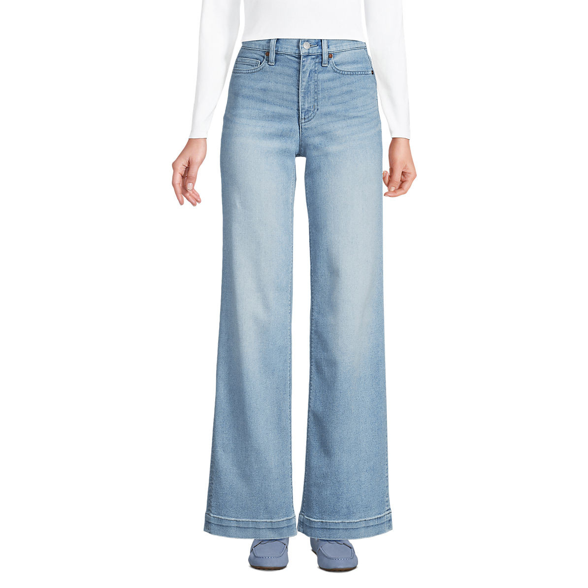 Women's Recover High Rise Wide Leg Blue Jeans | Lands' End (US)