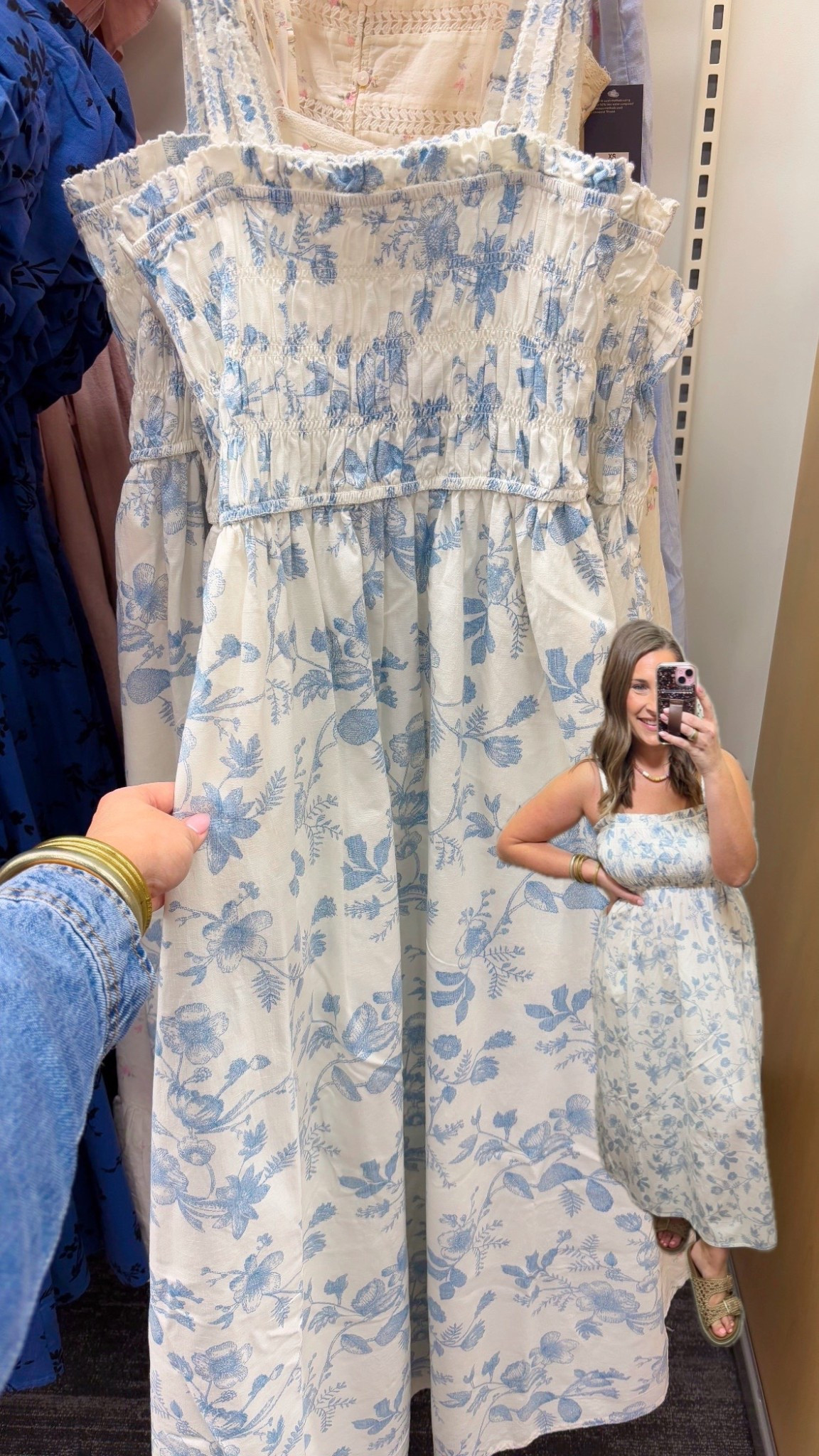 Loving the blue floral pattern on this midi dress 🩵 perfect vacation dress, brunch dress, spring dress 

Tts- medium 

#LTKMidsize #LTKootd #LTKTravel
