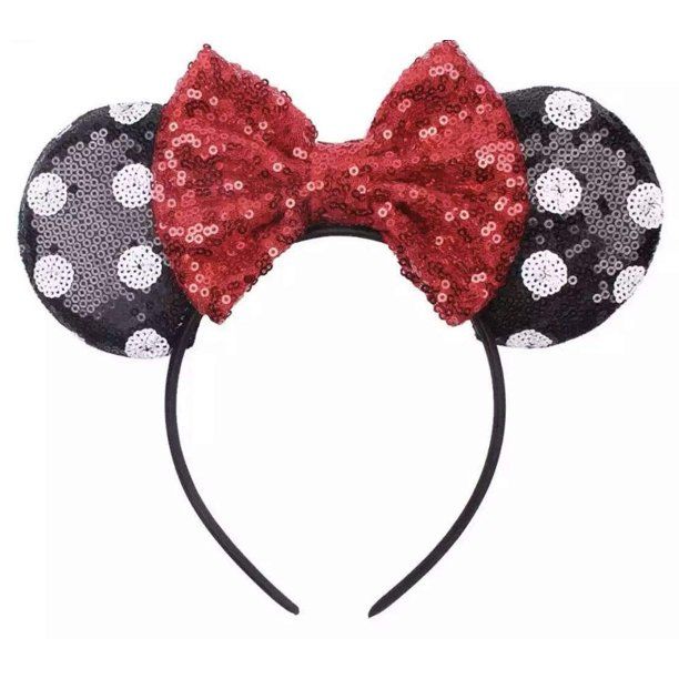 Polka Dot Sequin Mickey Minnie Mouse Ears Headband / Minnie Inspired Princess Ears / Minnie Headb... | Walmart (US)