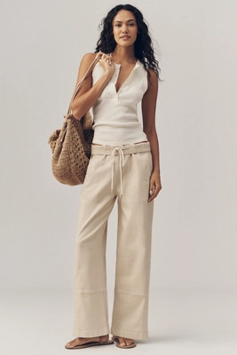 Izzie Relaxed Full Length Pull-On Barrel Jeans by Pilcro | Anthropologie (US)