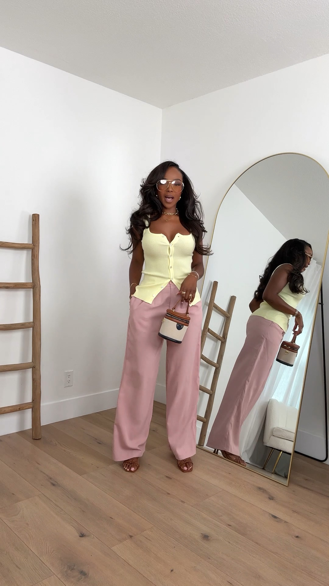 Summer color combo unlocked 

Small top | small long pants 

Size small I’m 5’4 | 140lbs | 36D -27 -40  IG & YT: kirasfashionfinds TT: kiraabboud 
#Outfitinspiration #fashionstyle #outfitideas #spring #springfashion #simpleoutfit #summer #momoutfit #casualoutfit #streetwear 

#LTKWorkwear #LTKFindsUnder50 #LTKPetite