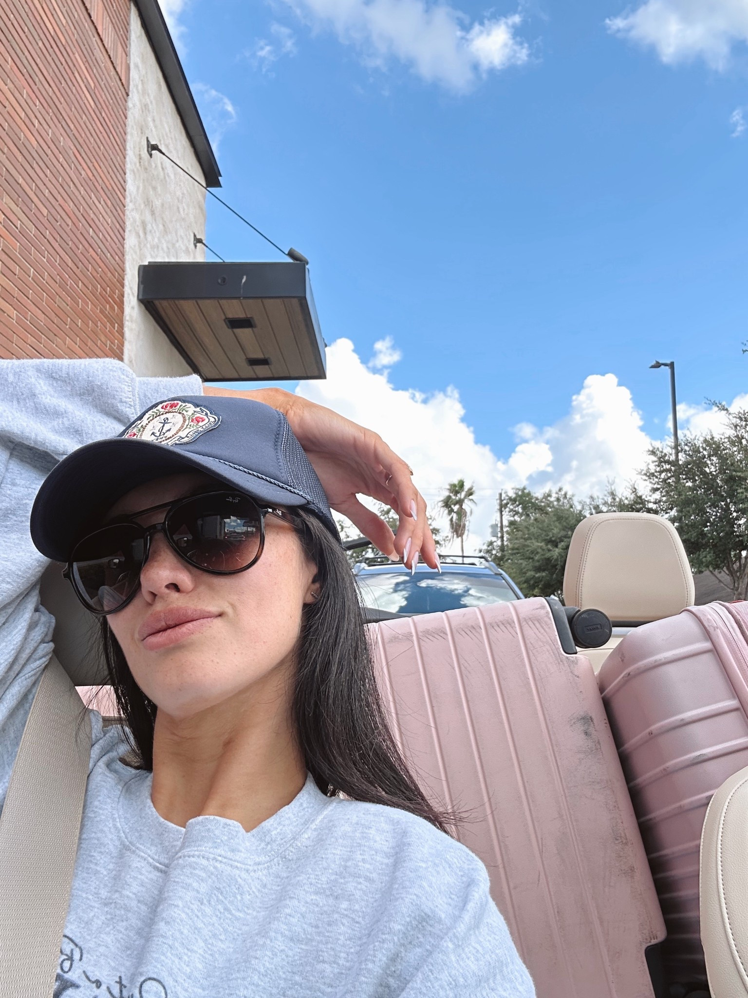 Road trip outfit

Pink suitcase, pink carry on luggage, pink checked luggage, pink roller suitcase, aviator sunglasses, brown sunglasses, blue trucker hat, navy trucker hat, Halloween crane k, hocus locus crewneck, casual outfit, fall outfit, Halloween outfitt

#LTKSeasonal #LTKHalloween #LTKTravel