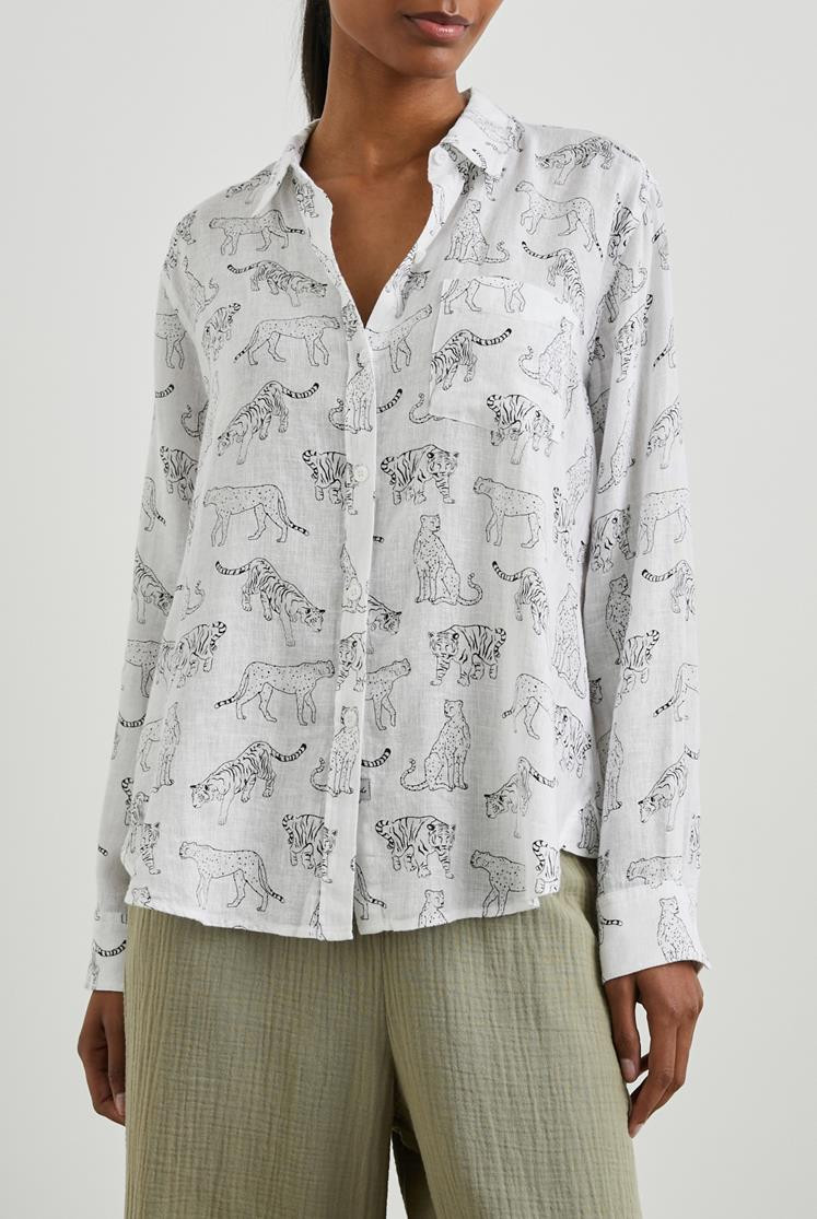 Charli Ivory Jungle Cats Button Down | South Moon Under