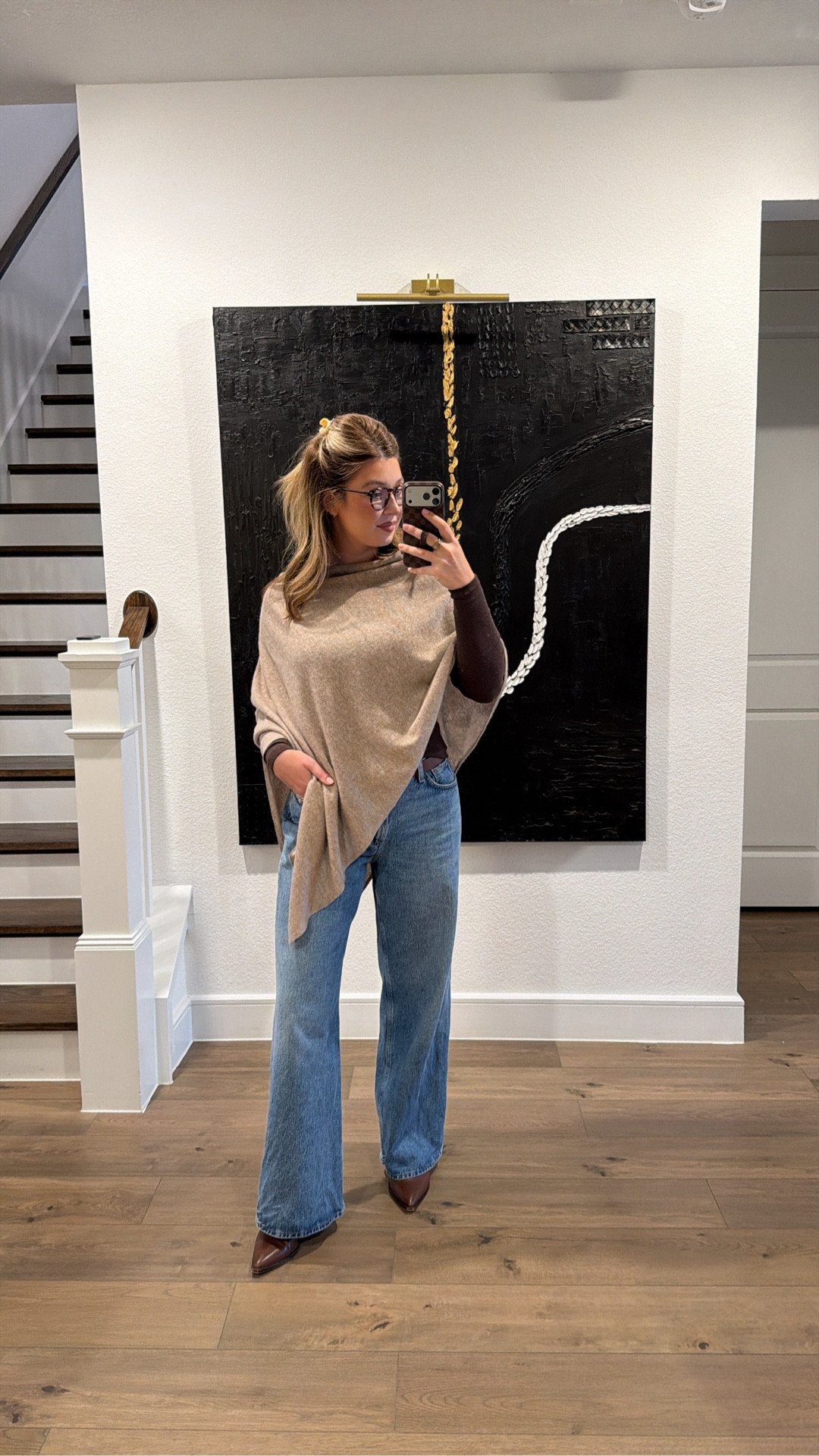 Church outfit for Saturday night church. Wearing a medium in the long sleeve and 28R in the jeans (they run big, size down at least 1 size) 

#LTKootd