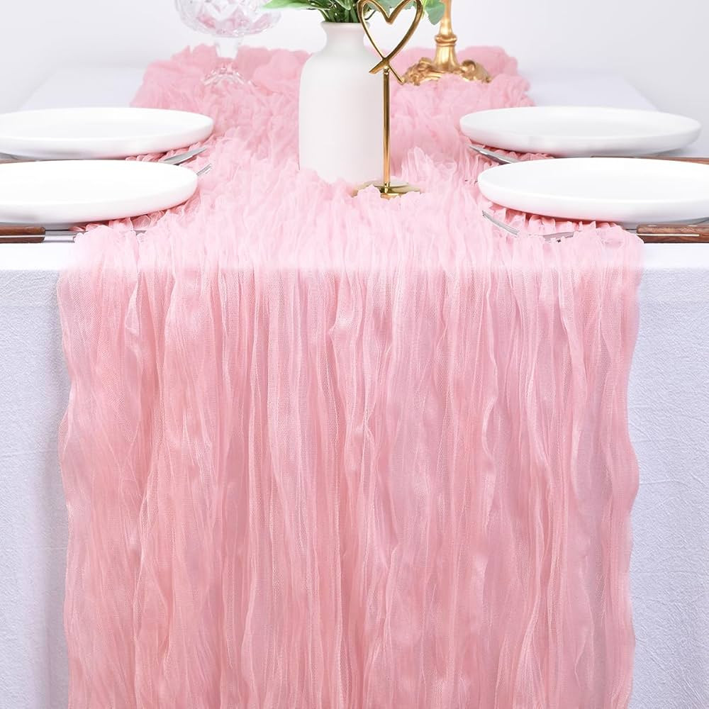 Cheesecloth Table Runner 10ft Boho Gauze Table Runner 38x120 Inches Rustic Cheese Cloth Table Run... | Amazon (US)
