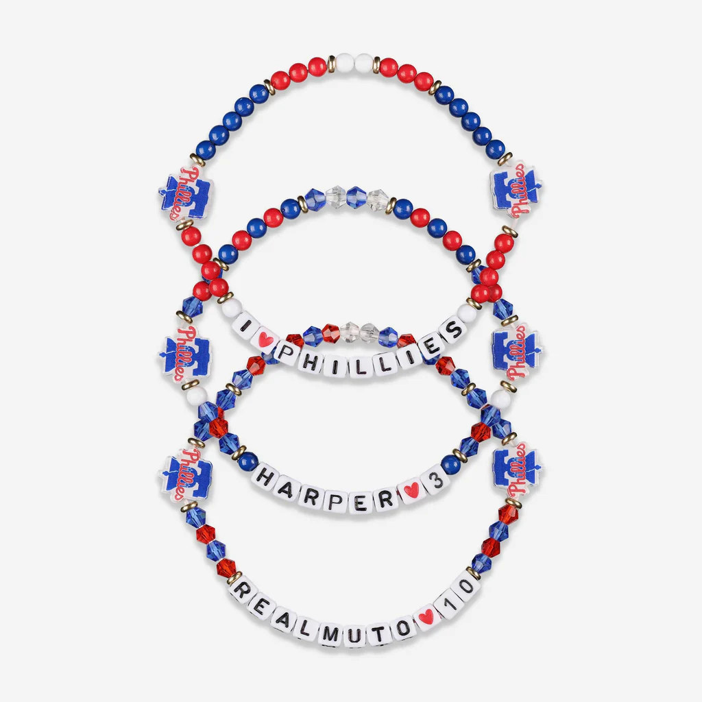 Bryce Harper & JT Realmuto Philadelphia Phillies 3 Pack Player Friendship Bracelet | FOCO inc
