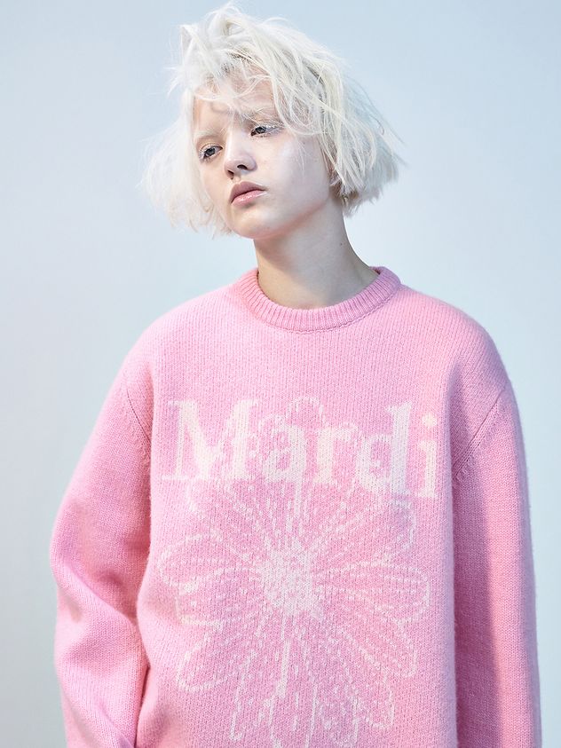 Cashmere Blended Flower Pullover Knit - Peony Pink | W Concept (US)