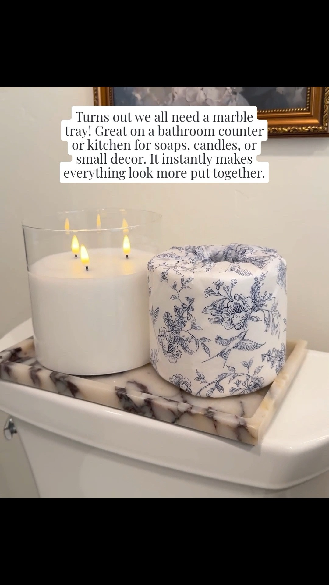 A marble tray is one of those pieces that instantly makes whatever you put on it look more styled. It adds structure, a little texture, and makes everyday things feel more intentional.

Simple, but it always makes a difference.

#LTKdayinmylife #LTKmomlife #LTKHome