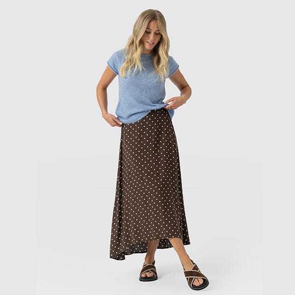 Sutton Skirt - Brown Polka Dot | Saint + Sofia