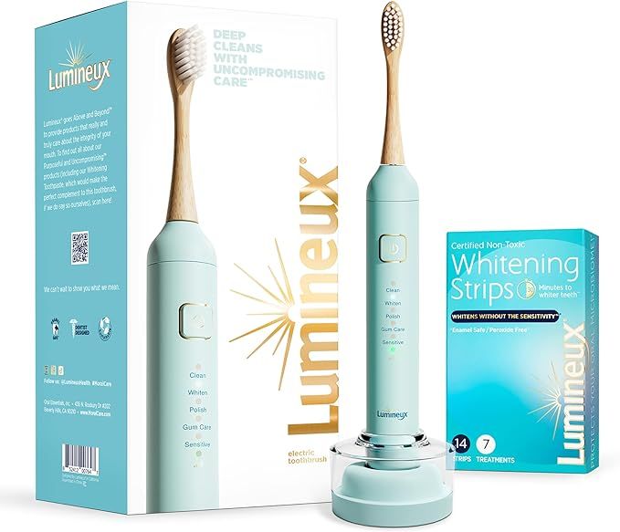Lumineux Teeth Whitening Strips (7 Pack) & Electric Bamboo Toothbrush | Amazon (US)