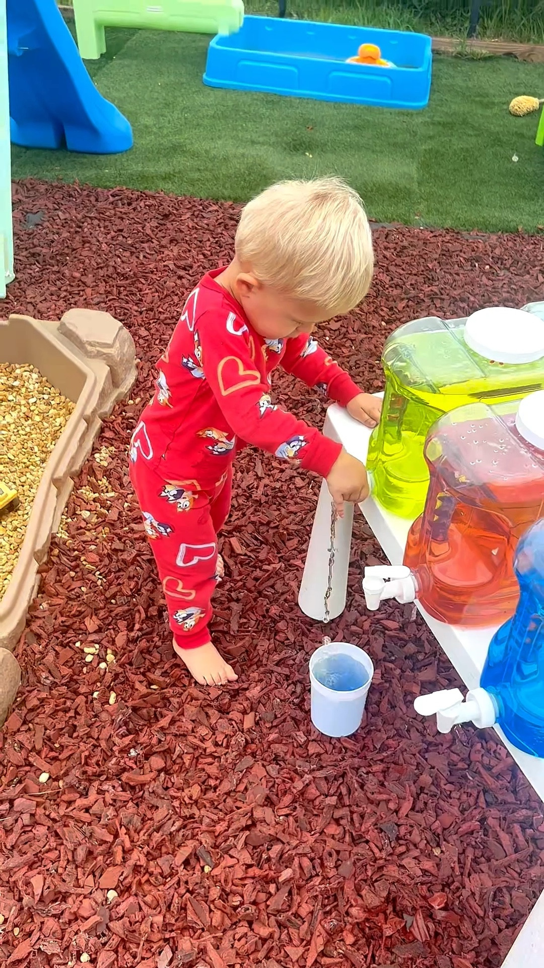 Colored water playground summer activity 

#LTKKids #LTKmomlife