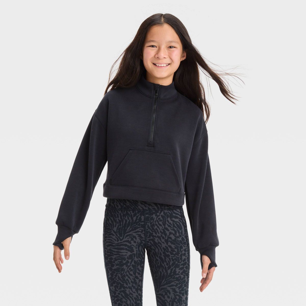 Girls' 1/2 Zip Pullover Sweatshirt - All In Motion™ | Target