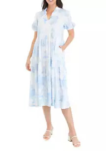Women's Printed Ruffle Midi Dress | Belk
