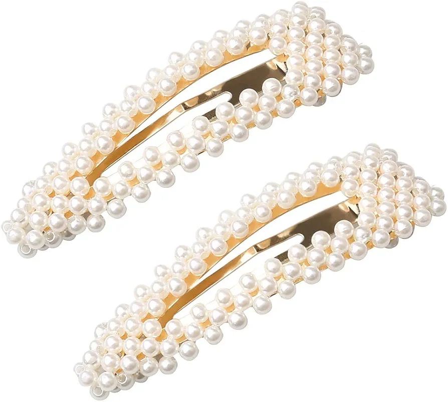 nuoshen 2 Stücke Perle Haarspangen, Künstliche Perle Haarklammer Perle Haarnadeln Haarschmuck f... | Amazon (DE)