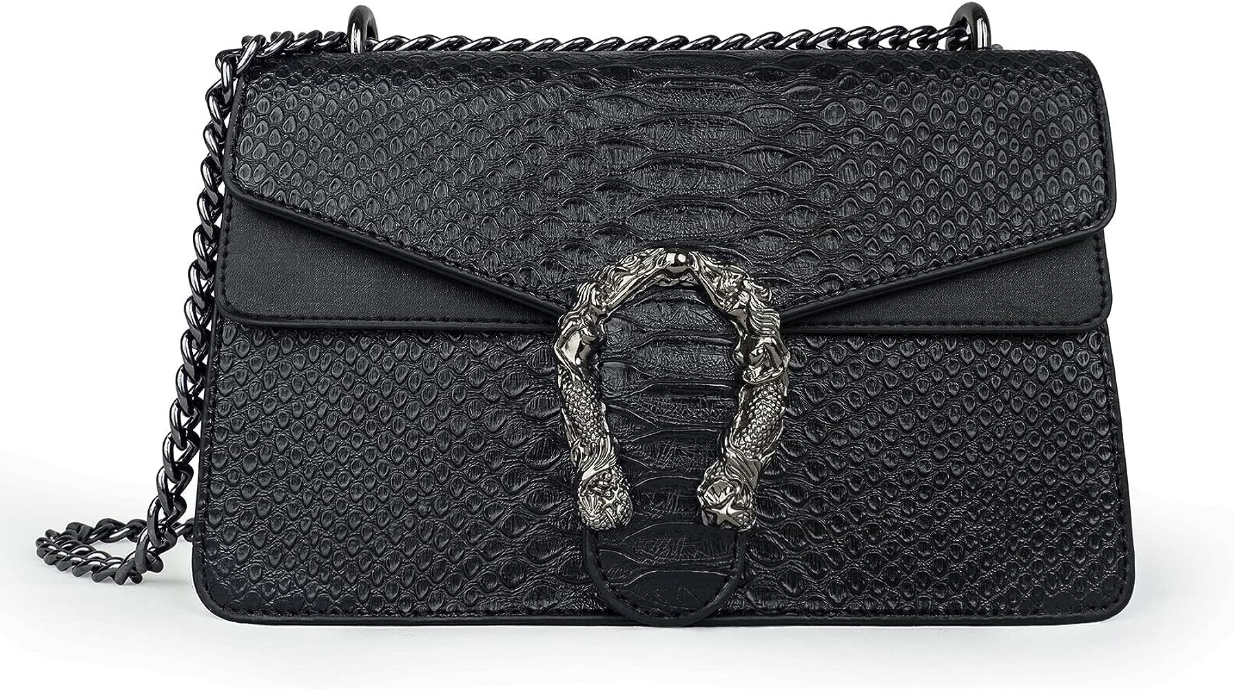 JBB Crossbody Shoulder Purse for Women - Snake Printed Leather Evening Clutch Chain Strap Small Satc | Amazon (US)