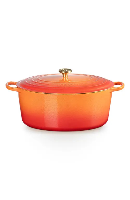 Le Creuset Signature 15.5-Quart Oval Enamel Cast Iron Dutch Oven in Flamme Doree at Nordstrom | Nordstrom