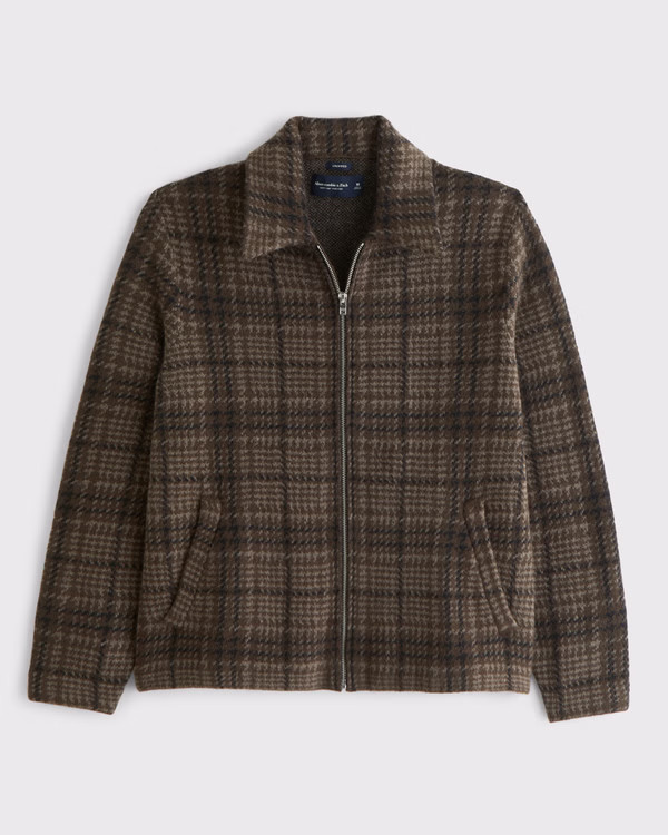 Men's Cropped Sweater Shirt Jacket | Men's Tops | Abercrombie.com | Abercrombie & Fitch (US)