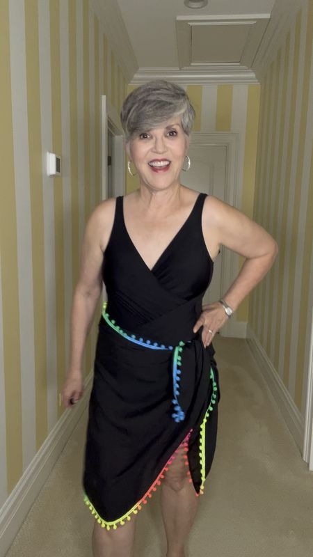 Share this with your friend who is going on a spring vacation and loves cute and affordable coverups! This one comes in other colors too!  Worn over the FABULOUS black miraclesuit which is DEFINITELY a miracle to any middle age tummy!
#bathingsuitlooks
#coverups
#cruisewear
#springbreak

#LTKSeasonal #LTKstyletip #LTKover40