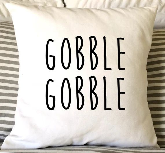 Turkey, Gobble Gobble Pillow, Thanksgiving Pillow, Turkey Pillow, Decorative Pillow, Fall Pillow,... | Etsy (US)
