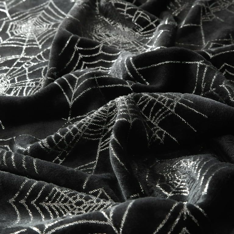 Way To Celebrate 50"x60" Black Spiderweb Plush Throw | Walmart (US)