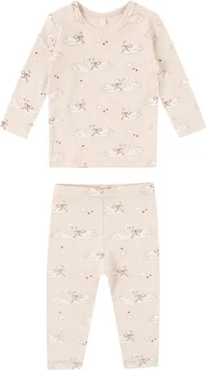 Swan Print Fitted Pajamas | Nordstrom