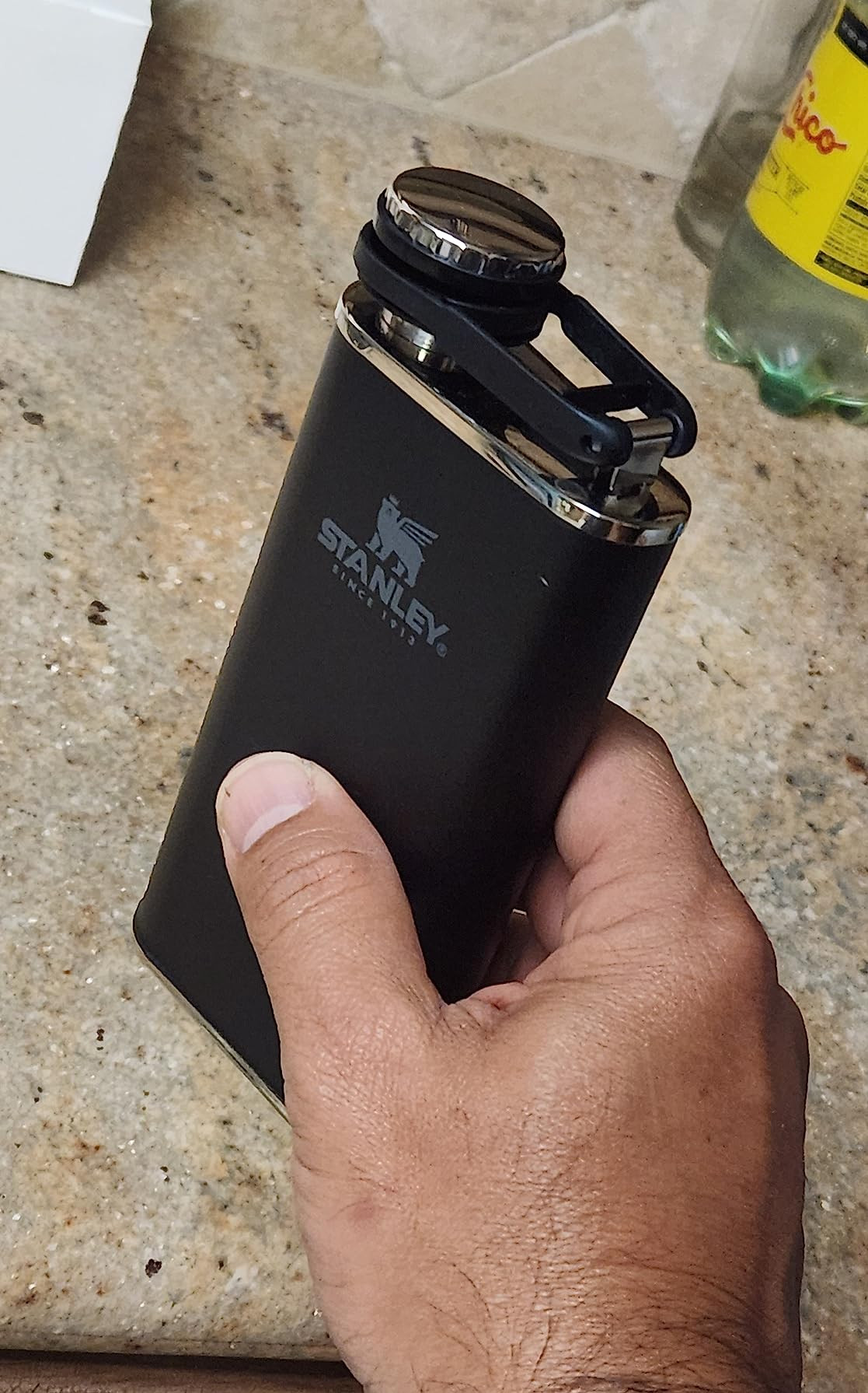 Stanley Classic Flask 8oz with Never-Lose Cap, Wide Mouth Stainless Steel Hip Flask | Amazon (US)