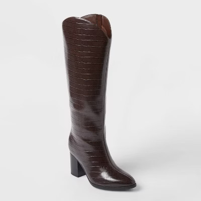 Women’s Cairo Boots with Memory Foam Insole – A New Day™ Brown 9.5 | Target