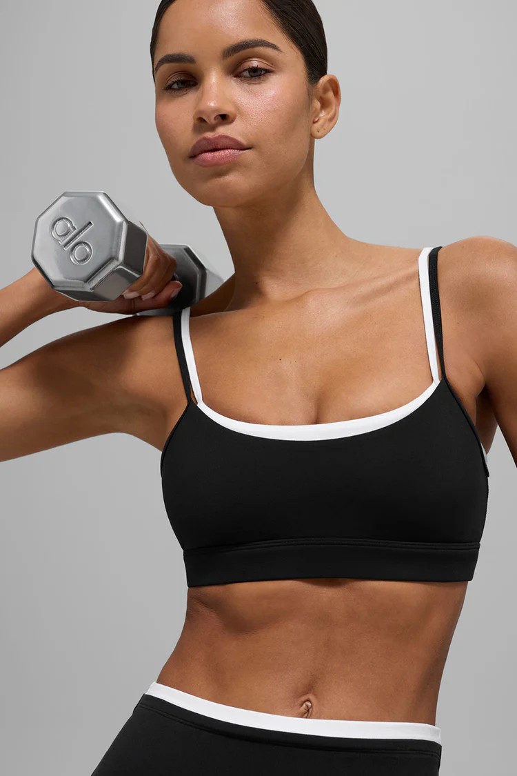Airbrush Double Up Bra - Black/White | Alo Yoga (US)