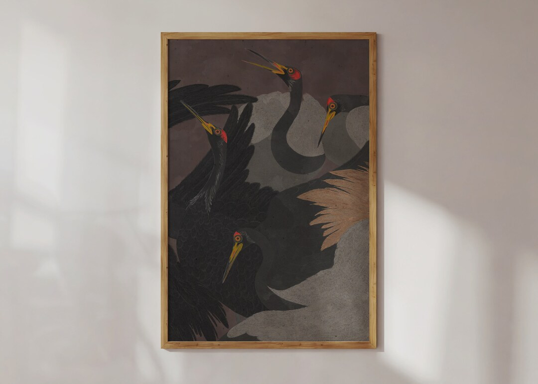Crane Bird Print, Vintage Art, Japanese Wall Art, Poster, Japanese Printable Wall Art, Japanese P... | Etsy (US)