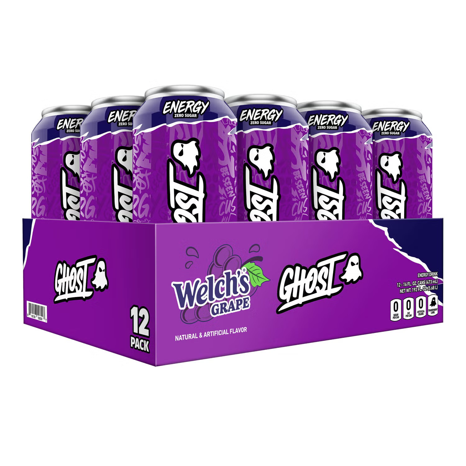 GHOST® - Energy Drink - Welch's Grape® - 16 fl oz. (12 Cans) | GNC | GNC