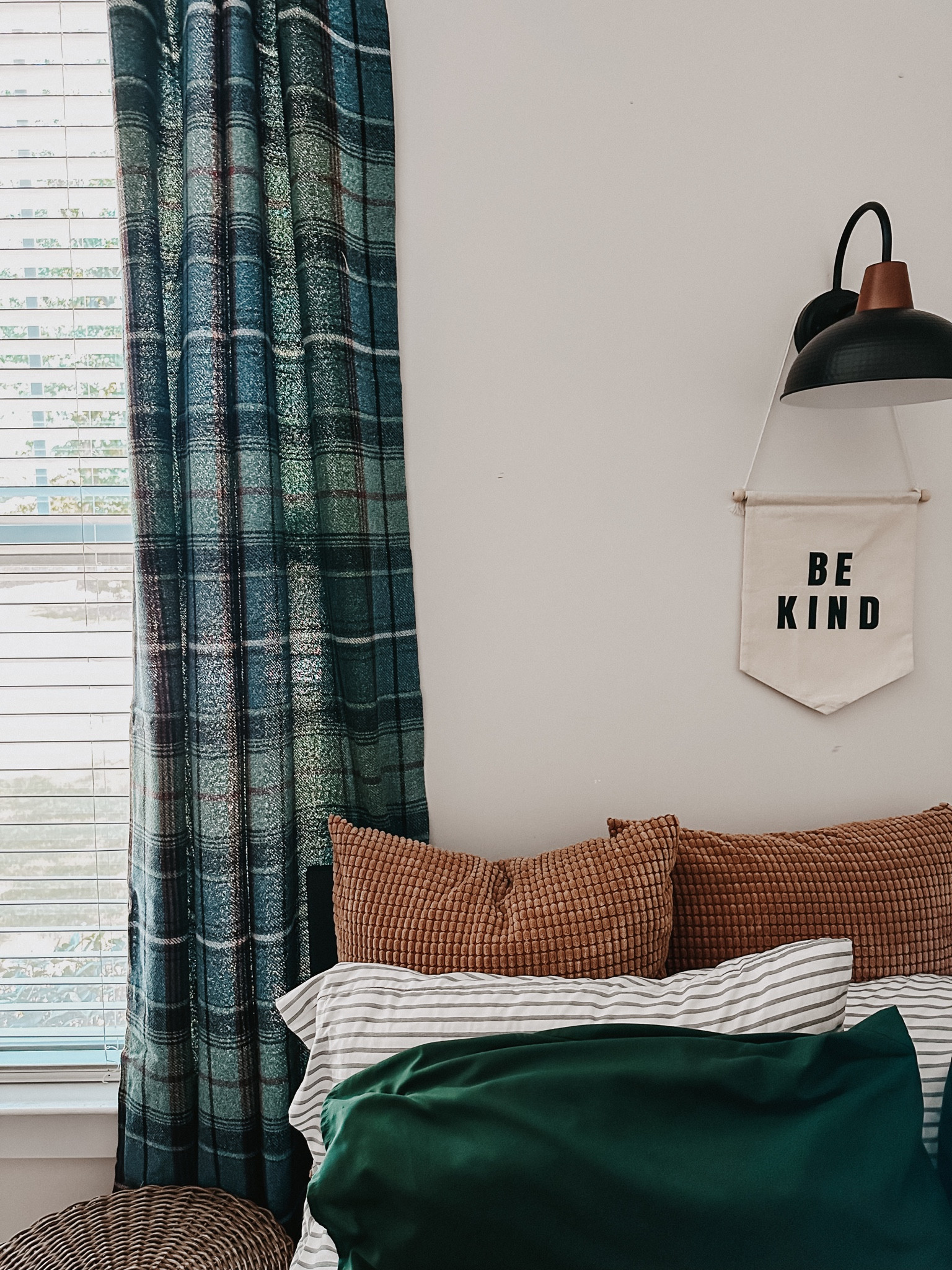 Loving these bold curtains 💙💚🤎

#bedding #bedroom 

#LTKHome #LTKFindsUnder50