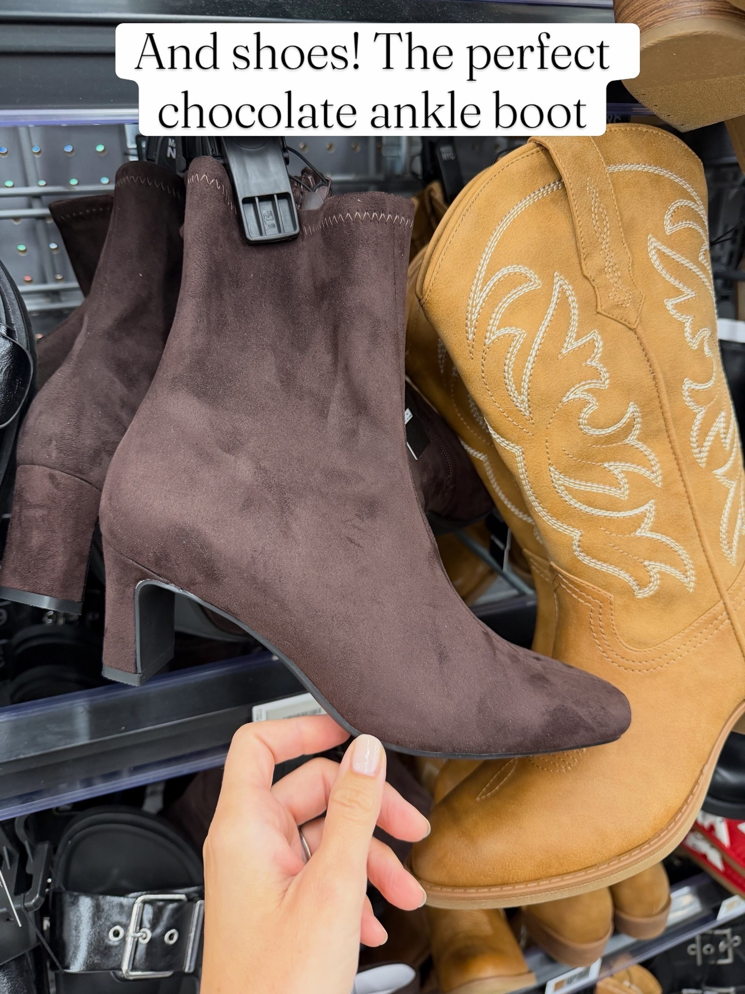 Chocolate brown ankle boots at Walmart #walmartfashion fall shoes
