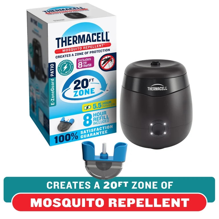 Thermacell E-ZoneGuard Patio Rechargeable Mosquito Repeller with 8-Hr Refill and 5.5-Hr Battery, ... | Walmart (US)