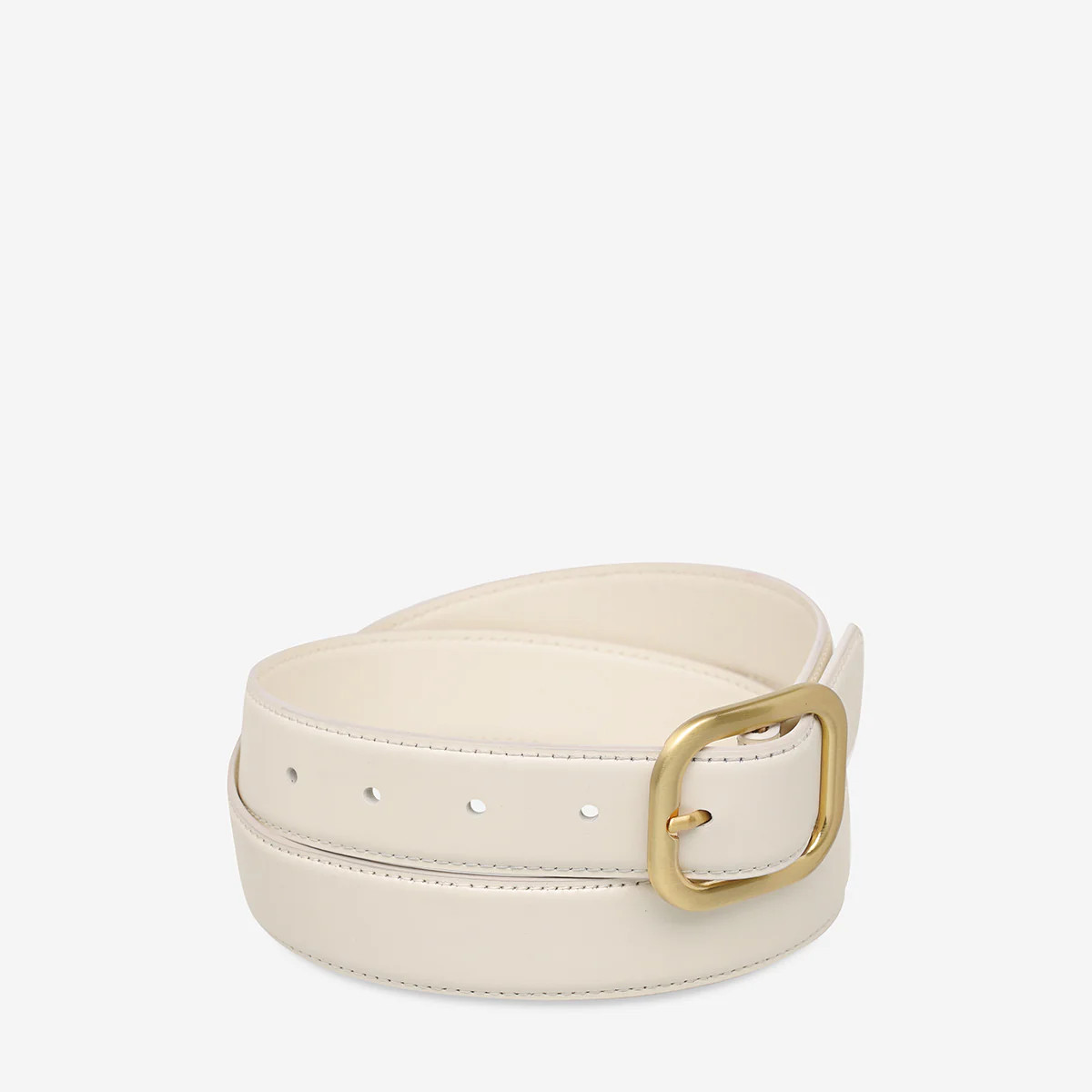 Falling Quiet Women's Ivory Nappa/Gold Leather Belt | Status Anxiety® | Status Anxiety 