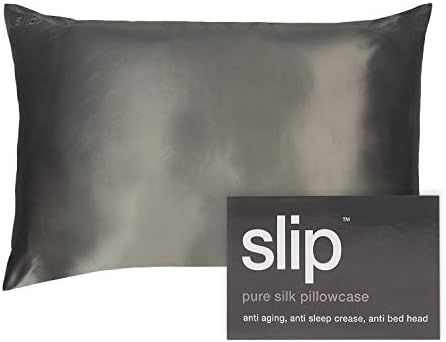 SLIP Silk Queen Pillowcase, Charcoal (20" x 30") - 100% Pure 22 Momme Mulberry Silk Pillowcase - ... | Amazon (US)