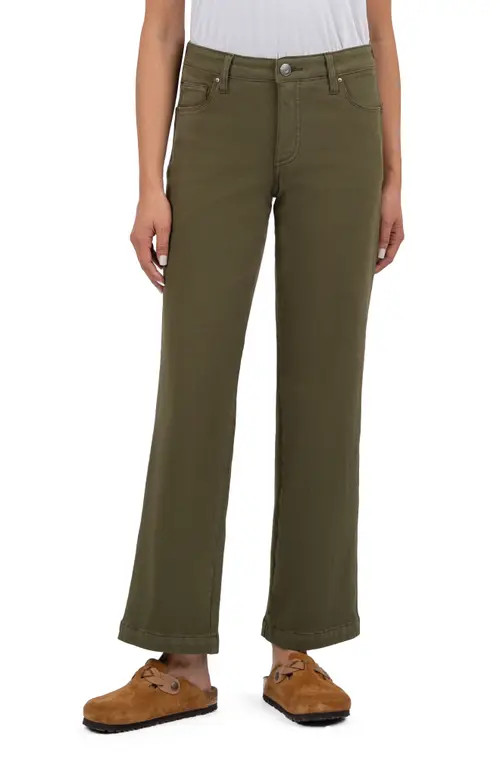 KUT from the Kloth Pattie High Waist Wide Leg Jeans in Army Green at Nordstrom, Size 0 | Nordstrom