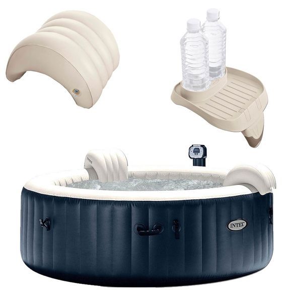 Intex PureSpa 6 Person Outdoor Hot Tub with Headrest, Cup Holder and Drink Tray | Target