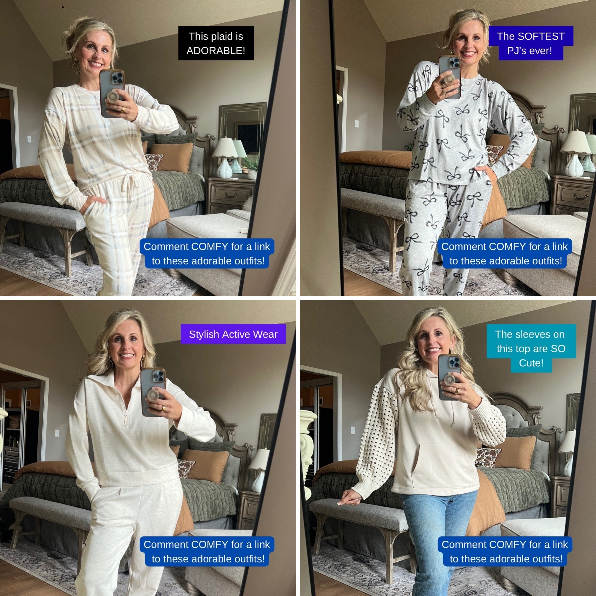 Walmart Comfy Haul ✨
Sharing four cozy finds I can’t stop wearing:
🛌 Two pajama sets that feel like a dream
🏃‍♀️ An activewear set perfect for errands or lounging
🛋️ The softest lounge top you’ll want in every color
Affordable, comfy, and so easy to mix into everyday life. Shop them all below ⬇️
#walmartfashion #ltkstyle #ltkloungewear #ltkcozy #ltkactivewear #affordablefashion

#LTKOver40 #LTKActive