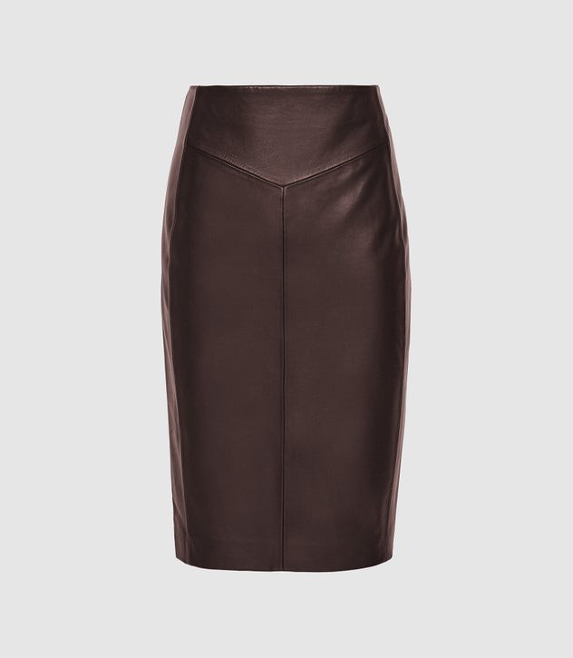 Megan Berry Leather Pencil Skirt – REISS | Reiss (UK)