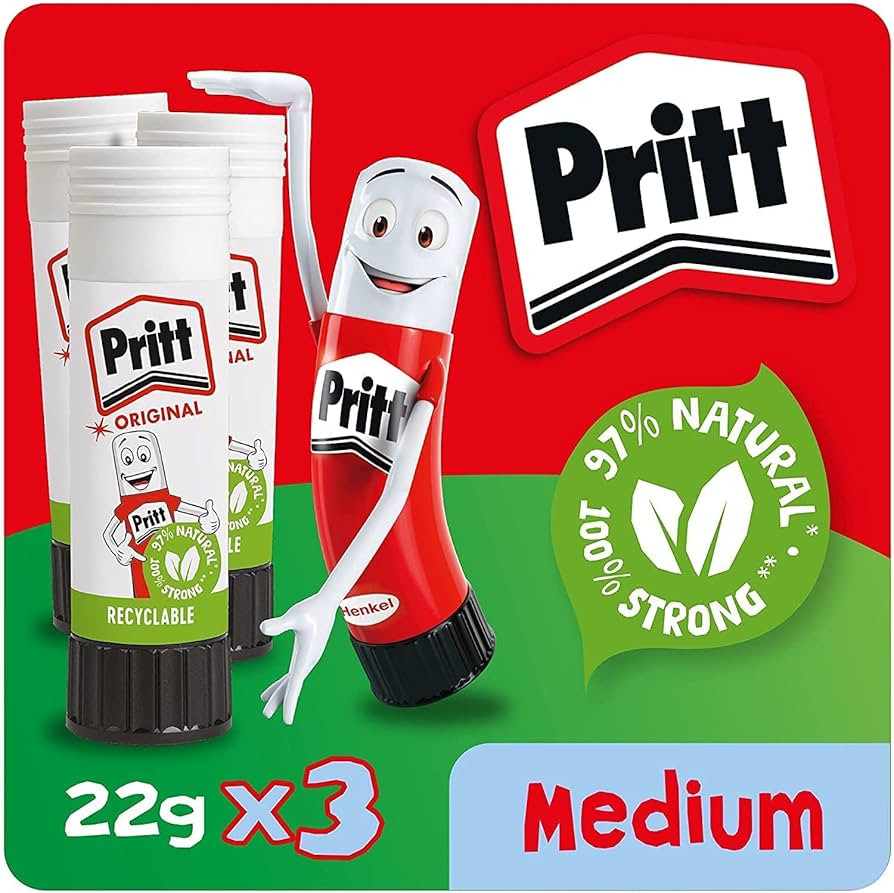 Pritt Glue Stick, Safe & Child-Friendly Craft Glue for Arts & Crafts Activities, Strong-Hold Adhe... | Amazon (US)