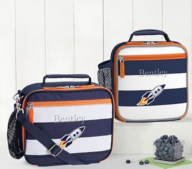 Fairfax Navy/White Stripe Lunch Boxes | Pottery Barn Kids