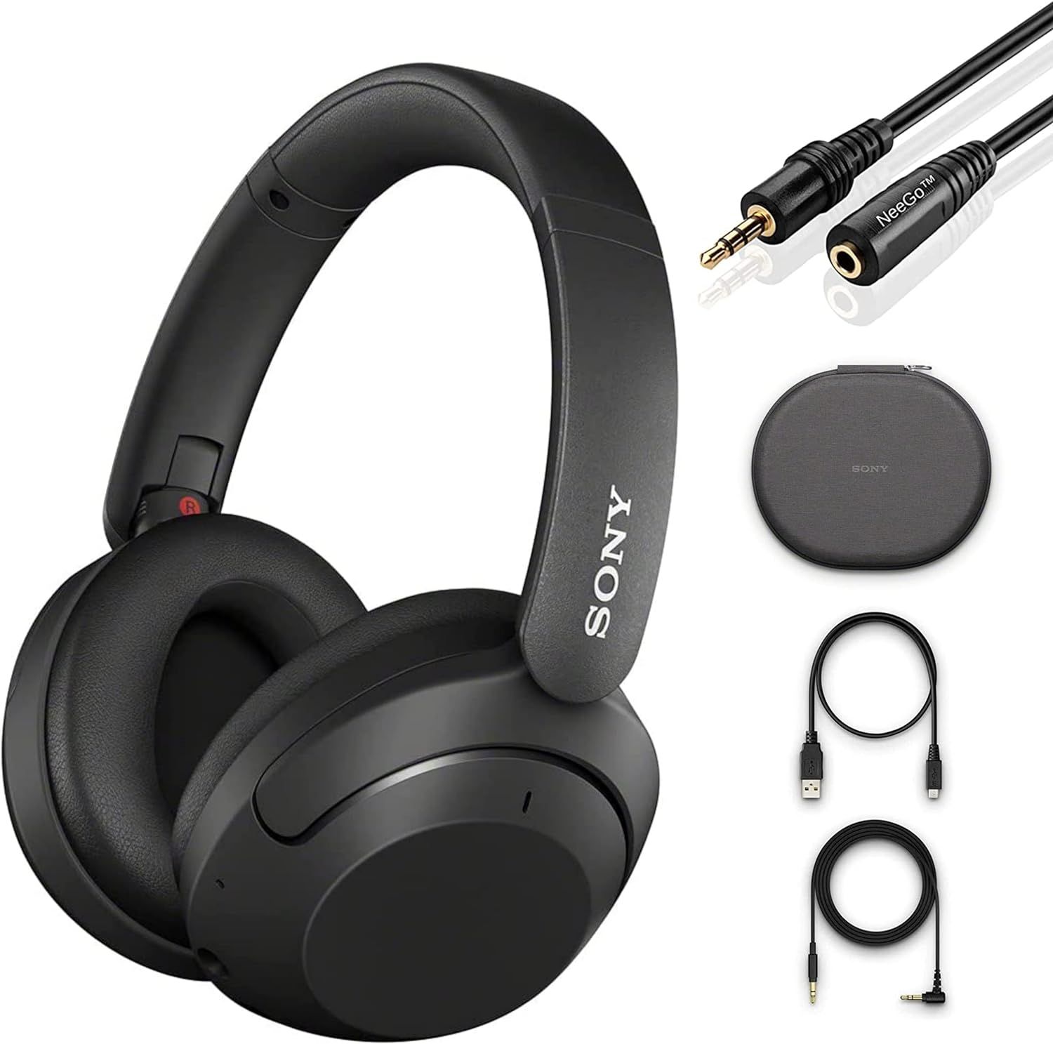 Sony Wireless Noise Cancelling Headphones WH-XB910N Over Ear Bluetooth Headset with NeeGo 3.5mm H... | Amazon (US)