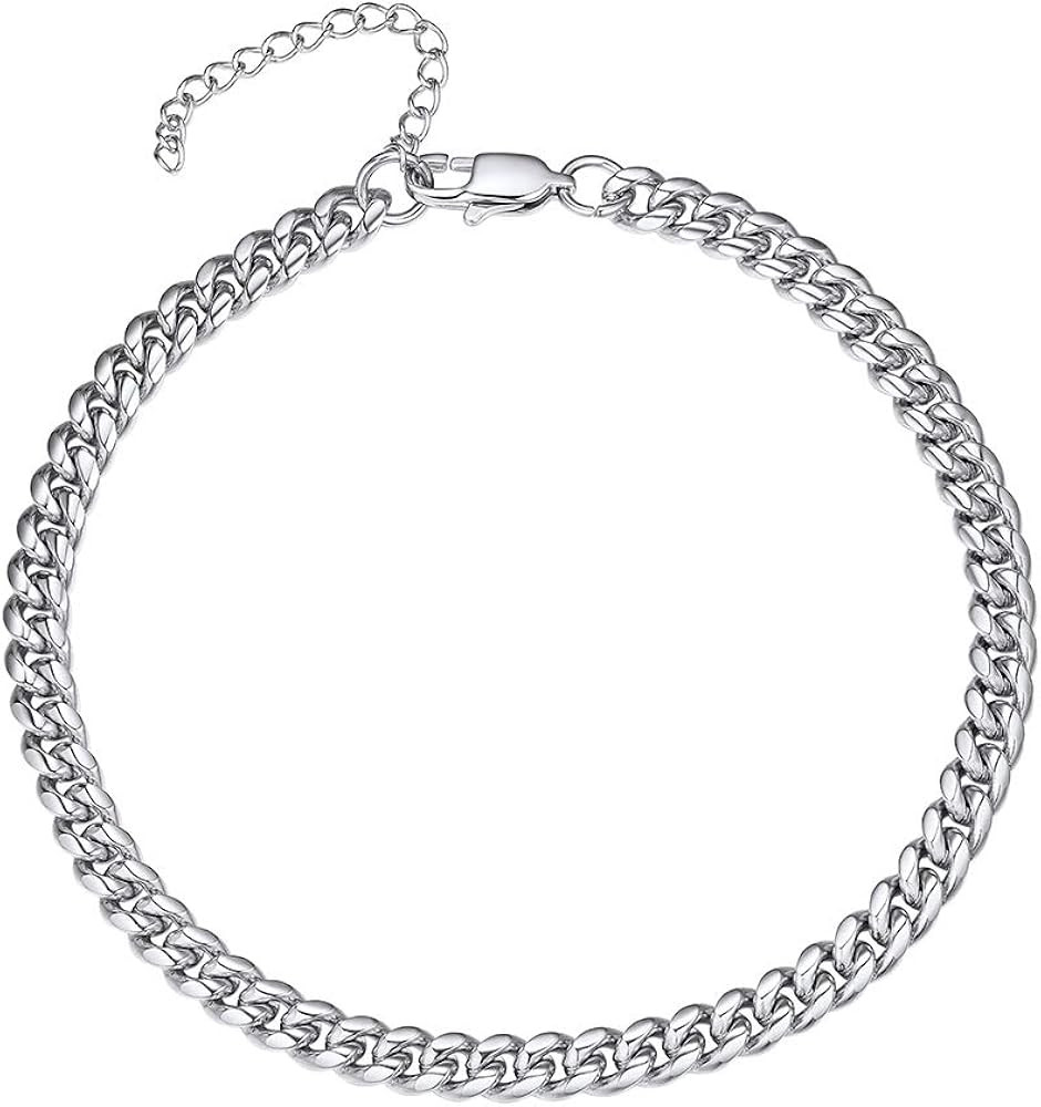 PROSTEEL Stainless Steel Chain Anklets for Women, Silver/Gold Tone, Ankle Bracelets Hypoallergeni... | Amazon (US)