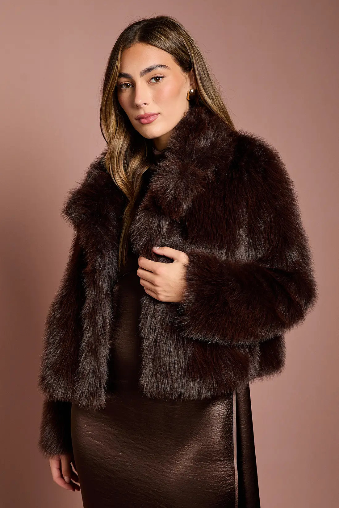 Chocolate Occasion Short Faux Fur Coat | boohoo (US & Canada)