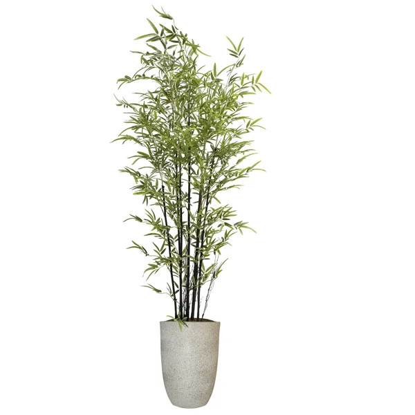 88'' Faux Bamboo Tree in Fiberstone Planter | Wayfair North America