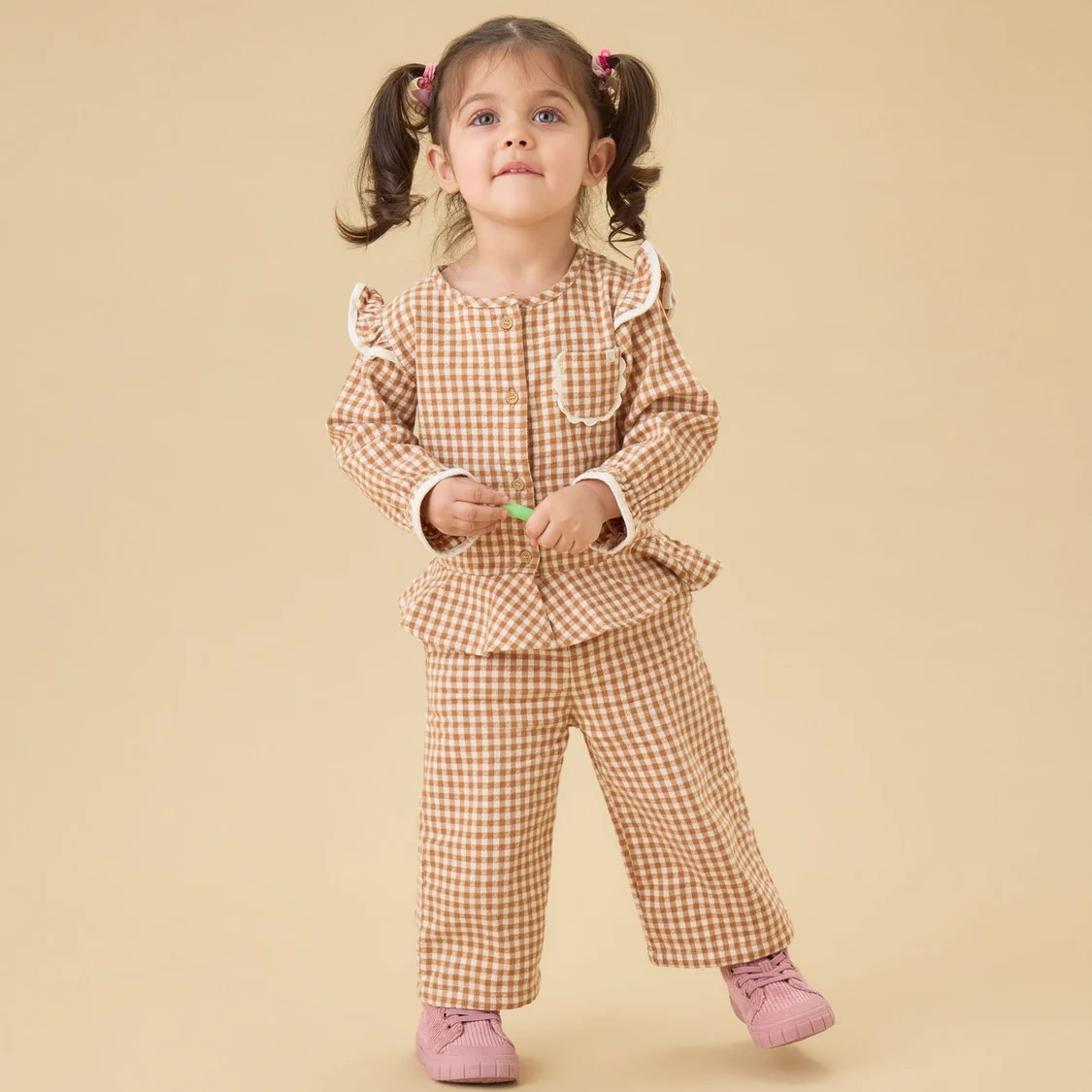 Gingham Pull-On Pants | Baby Mori (US)