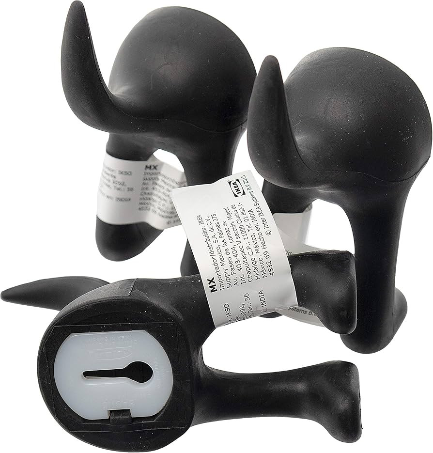 Bastis - Set of 3 Dog Tail Hooks Hat Coat Key Wall Mounted Hanger (Black) | Amazon (US)