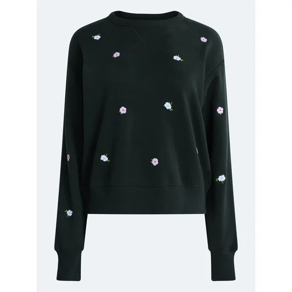 Free Assembly Women's and Women's Plus Embroidered Sweatshirt, Sizes XS-4X | Walmart (US)